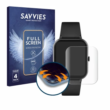 Front side of a product packaging with the brand logo Savvies. Next to it is the device Reflex Active Series 23 shown with the