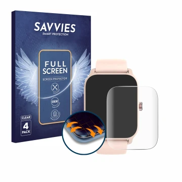 Front side of a product packaging with the brand logo Savvies. Next to it is the device IFMDA IDW13 1.8