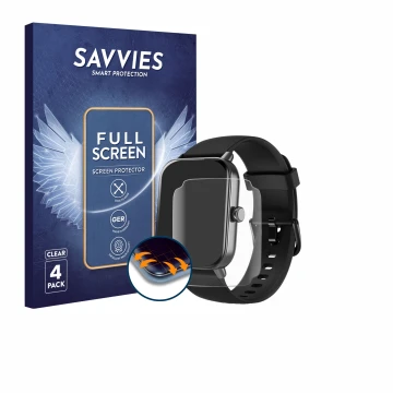 Front side of a product packaging with the brand logo Savvies. Next to it is the device Yoever IDW19 1.8