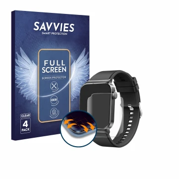 Front side of a product packaging with the brand logo Savvies. Next to it is the device Donerton T50S shown with the correspon