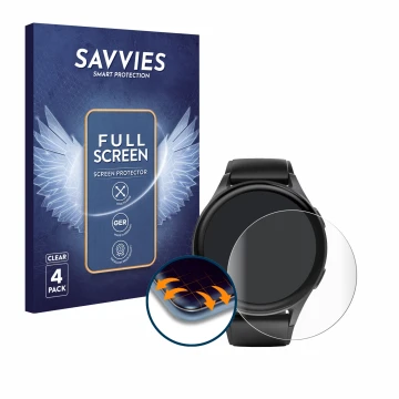 Front side of a product packaging with the brand logo Savvies. Next to it is the device Hama 8900 (45 mm) shown with the corre