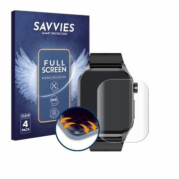 Front side of a product packaging with the brand logo Savvies. Next to it is the device Knauermann Pro 3 2024 (rectangular) sh