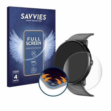 Front side of a product packaging with the brand logo Savvies. Next to it is the device Gerpeng S66 1.43