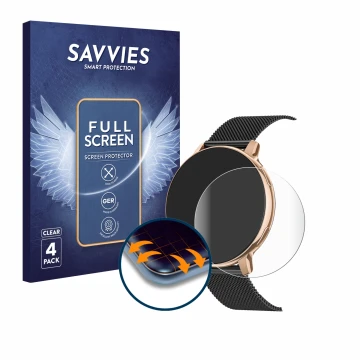 Front side of a product packaging with the brand logo Savvies. Next to it is the device Naixues S53 1.39
