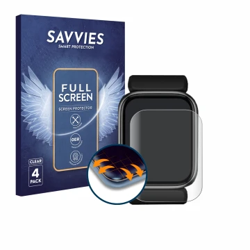 Front side of a product packaging with the brand logo Savvies. Next to it is the device YHE BP Doctor Fit shown with the corre