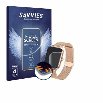 Front side of a product packaging with the brand logo Savvies. Next to it is the device Ruxingx T6 1.83