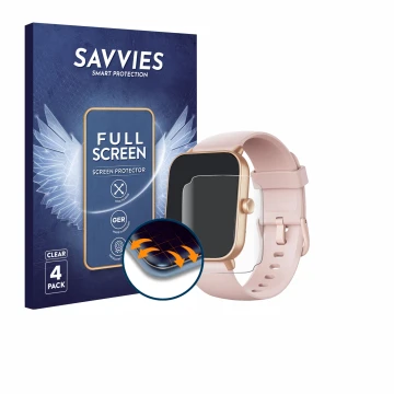 Front side of a product packaging with the brand logo Savvies. Next to it is the device aeac IDW19 1.85