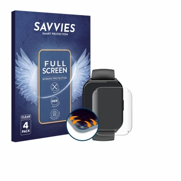 Front side of a product packaging with the brand logo Savvies. Next to it is the device Aycy MT65 1.85