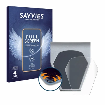 Front side of a product packaging with the brand logo Savvies. Next to it is the device Epowerfun ePF-PULSE 960 shown with the
