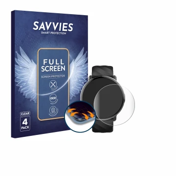 Front side of a product packaging with the brand logo Savvies. Next to it is the device OWMSIC S51 1.39