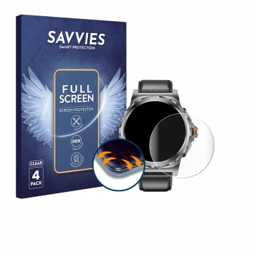 Front side of a product packaging with the brand logo Savvies. Next to it is the device LIGE SML6-R-E 1.43