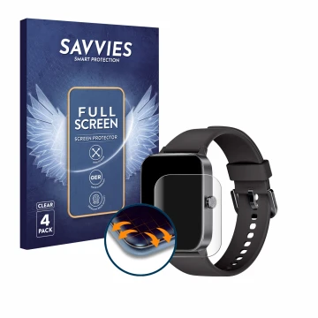 Front side of a product packaging with the brand logo Savvies. Next to it is the device KIUVKAS P3 1.95