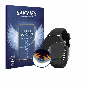 Front side of a product packaging with the brand logo Savvies. Next to it is the device Reflex Active Series 22 shown with the