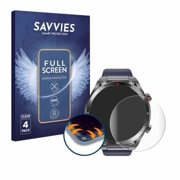 Front side of a product packaging with the brand logo Savvies. Next to it is the device Kardena Care One 2 shown with the corr