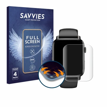 Front side of a product packaging with the brand logo Savvies. Next to it is the device Naixues G59 1.83