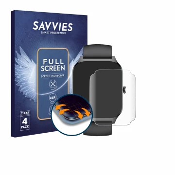 Front side of a product packaging with the brand logo Savvies. Next to it is the device CASCHO ‎P125 1.85