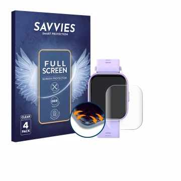 Front side of a product packaging with the brand logo Savvies. Next to it is the device meoonley W99 1.5