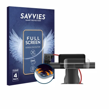 Front side of a product packaging with the brand logo Savvies. Next to it is the device Navee V50i Pro shown with the correspo