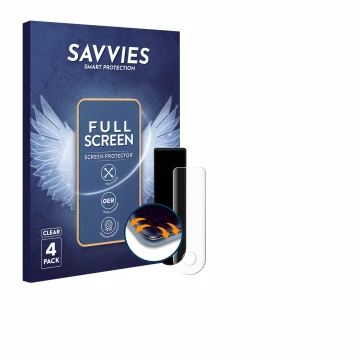 Front side of a product packaging with the brand logo Savvies. Next to it is the device Xiaomi Electric Scooter 5 Max shown wi