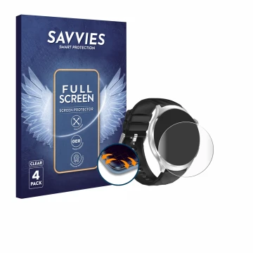 Front side of a product packaging with the brand logo Savvies. Next to it is the device Knauermann Pro 4 2026 shown with the c