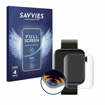 Front side of a product packaging with the brand logo Savvies. Next to it is the device Kendox Life Tracker shown with the cor
