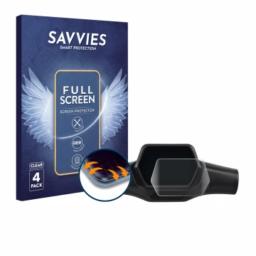 Front side of a product packaging with the brand logo Savvies. Next to it is the device Segway Ninebot ZT3 Pro D shown with th