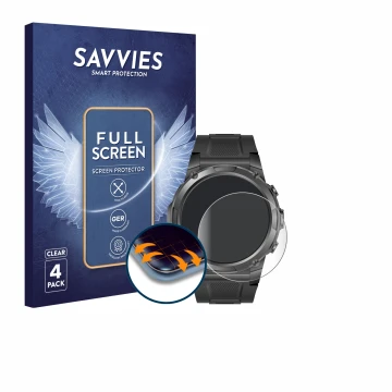 Front side of a product packaging with the brand logo Savvies. Next to it is the device Gard Pro Ultra 3 shown with the corres