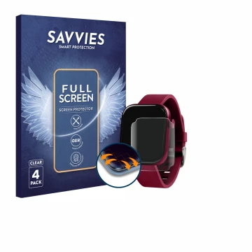 Front side of a product packaging with the brand logo Savvies. Next to it is the device Reflex Active Spectra 300 S shown with