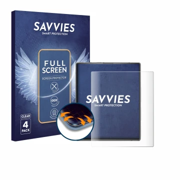 Front side of a product packaging with the brand logo Savvies. Next to it is the device Ikko MindOne Pro shown with the corres