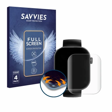 Front side of a product packaging with the brand logo Savvies. Next to it is the device Cillso T80 2.01