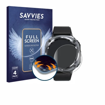Front side of a product packaging with the brand logo Savvies. Next to it is the device TIMU S90+ 1.48