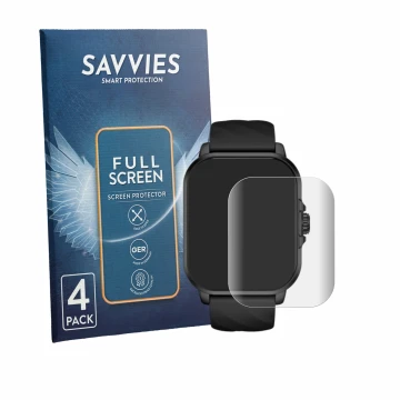 Front side of a product packaging with the brand logo Savvies. Next to it is the device Black Shark GT3 Neo shown with the cor