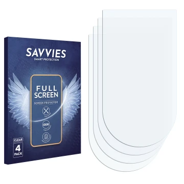 Front side of a product packaging with the brand logo Savvies. Next to it is the corresponding screen protector.
