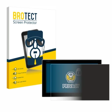 Front side of a product packaging with the brand logo BROTECT. Next to it is the device Siemens Simatic Flat Panel 12