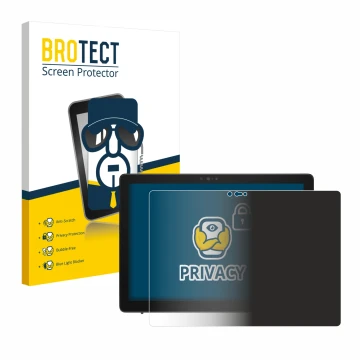 Front side of a product packaging with the brand logo BROTECT. Next to it is the device Dell Latitude 7200 2-in-1 shown with t