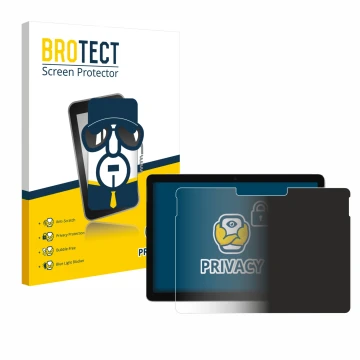 Front side of a product packaging with the brand logo BROTECT. Next to it is the device Microsoft Surface Go 2 10.5