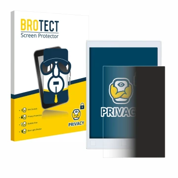 Front side of a product packaging with the brand logo BROTECT. Next to it is the device reMarkable 2 shown with the correspond