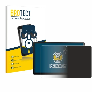 Front side of a product packaging with the brand logo BROTECT. Next to it is the device Lenovo Tab M10 Plus (3th Gen.) shown w