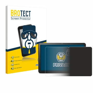 Front side of a product packaging with the brand logo BROTECT. Next to it is the device Doro Tablet 10.4