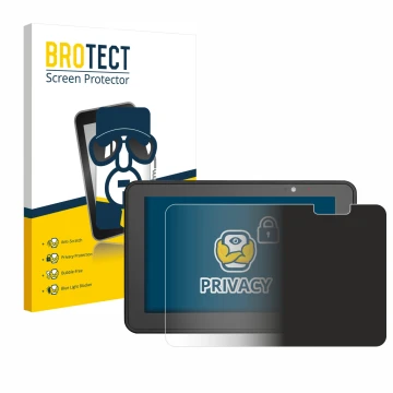 Front side of a product packaging with the brand logo BROTECT. Next to it is the device Zebra ET56 8.4