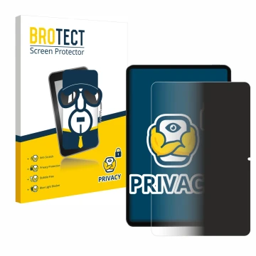 Front side of a product packaging with the brand logo BROTECT. Next to it is the device Xiaomi Pad 6 shown with the correspond