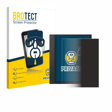 Front side of a product packaging with the brand logo BROTECT. Next to it is the device Boox Note Air 3 shown with the corresp