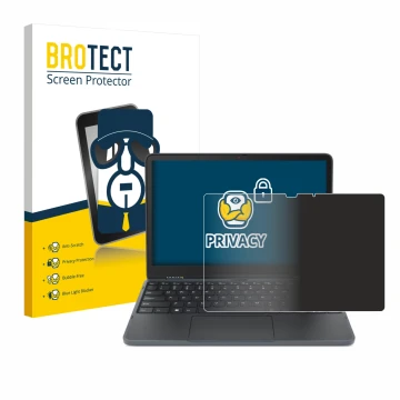 Front side of a product packaging with the brand logo BROTECT. Next to it is the device Lenovo 300w Yoga 11