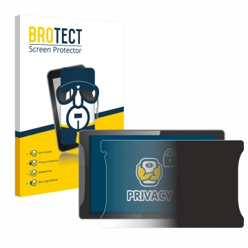 Front side of a product packaging with the brand logo BROTECT. Next to it is the device Logicom Multimedia Stand Pro shown wit