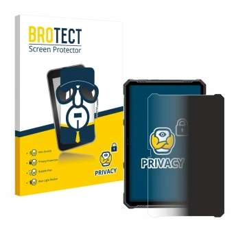 Front side of a product packaging with the brand logo BROTECT. Next to it is the device Ulefone Armor Pad 3 Pro shown with the