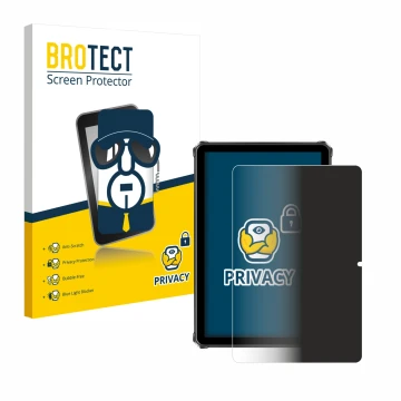 Front side of a product packaging with the brand logo BROTECT. Next to it is the device Oukitel RT9 shown with the correspondi