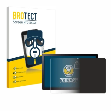 Front side of a product packaging with the brand logo BROTECT. Next to it is the device Acer Iconia Tab P11 shown with the cor