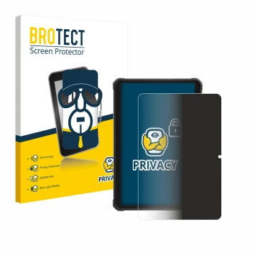 Front side of a product packaging with the brand logo BROTECT. Next to it is the device Hotwav R8 shown with the corresponding