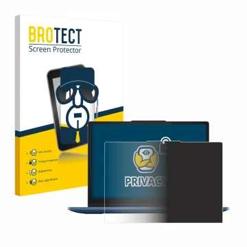 Front side of a product packaging with the brand logo BROTECT. Next to it is the device Lenovo IdeaPad Flex 3i Chromebook 12