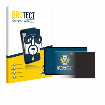 Front side of a product packaging with the brand logo BROTECT. Next to it is the device Nubia Pad Pro shown with the correspon